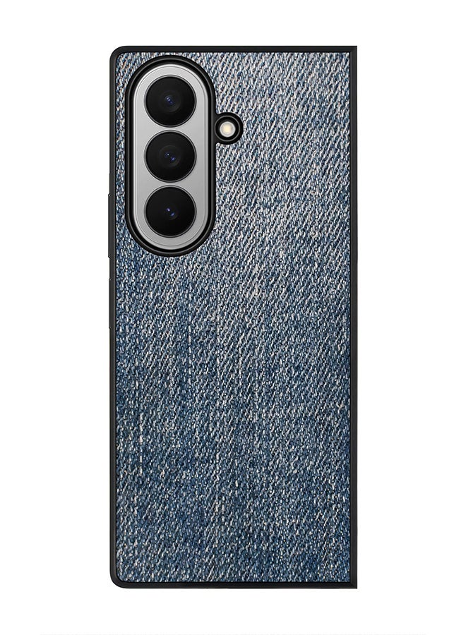 Stylizedd For Samsung Galaxy Z Fold7 Case,Slim fit Camera Protection, Shockproof Thin Phone cover  - Dark Denim Print