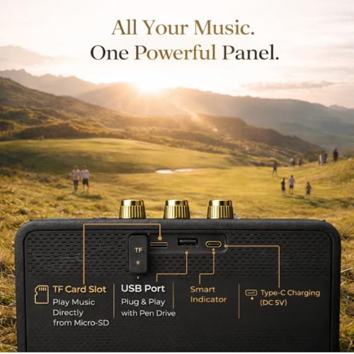ModishOmbre Basson 12 watt Portable Bluetooth Speaker | 20 hr Playtime | Type-C | Premium Finish | Best Blueooth Speaker - Image 4