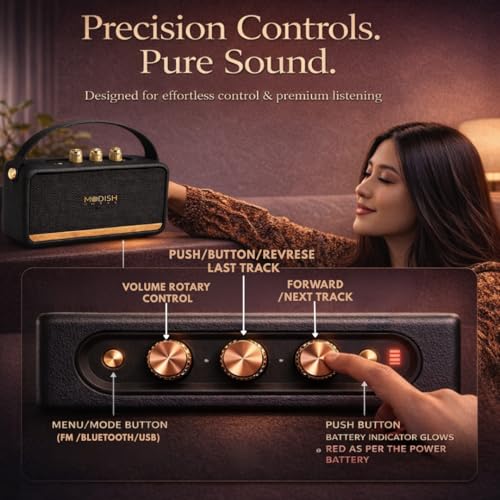 ModishOmbre Basson 12 watt Portable Bluetooth Speaker | 20 hr Playtime | Type-C | Premium Finish | Best Blueooth Speaker - Image 5
