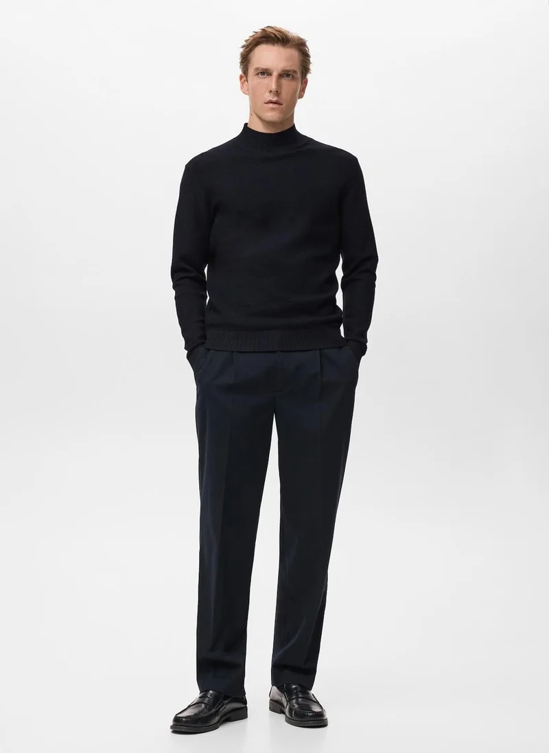 Mango Man Structured perkins-neck sweater