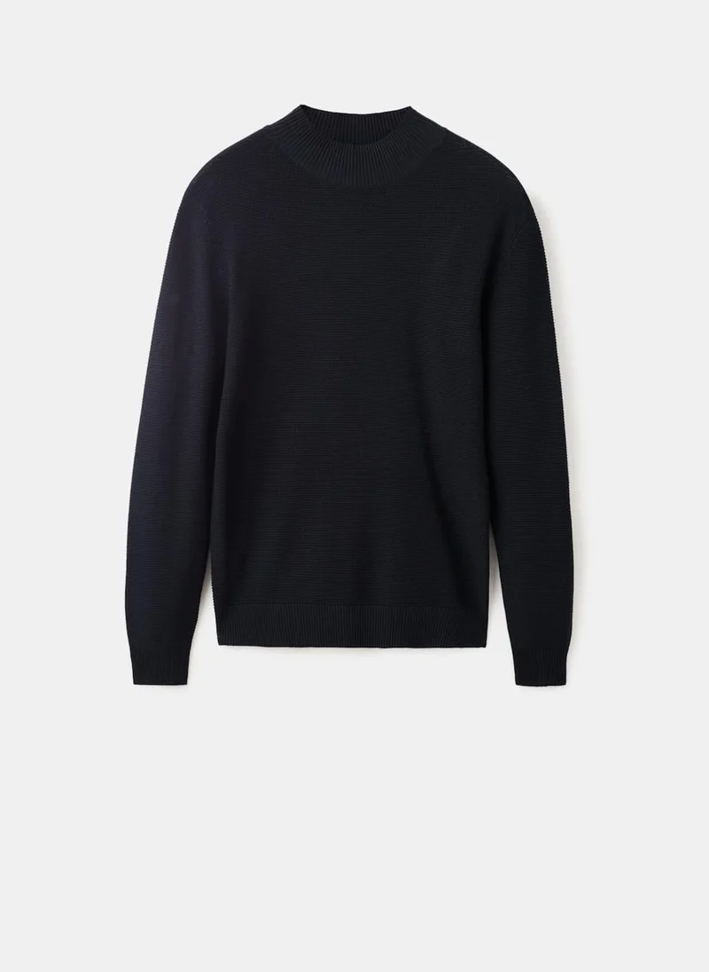 Mango Man Structured perkins-neck sweater