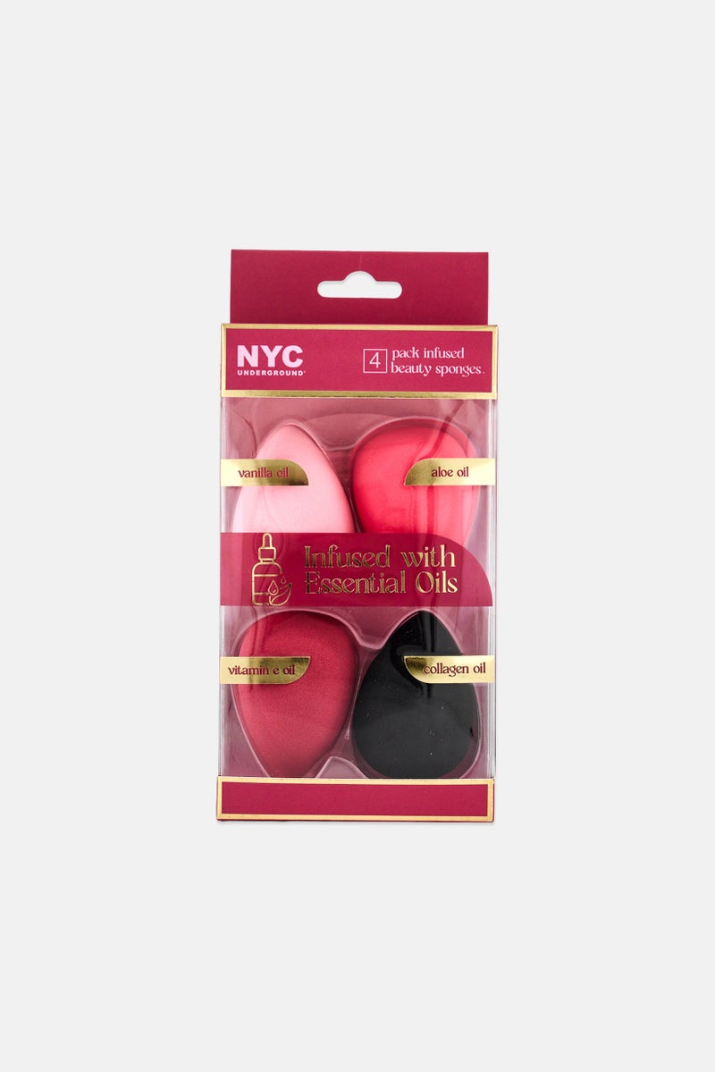NYC 4 Pack Infused Beauty Sponges, Multicolor - Image 1