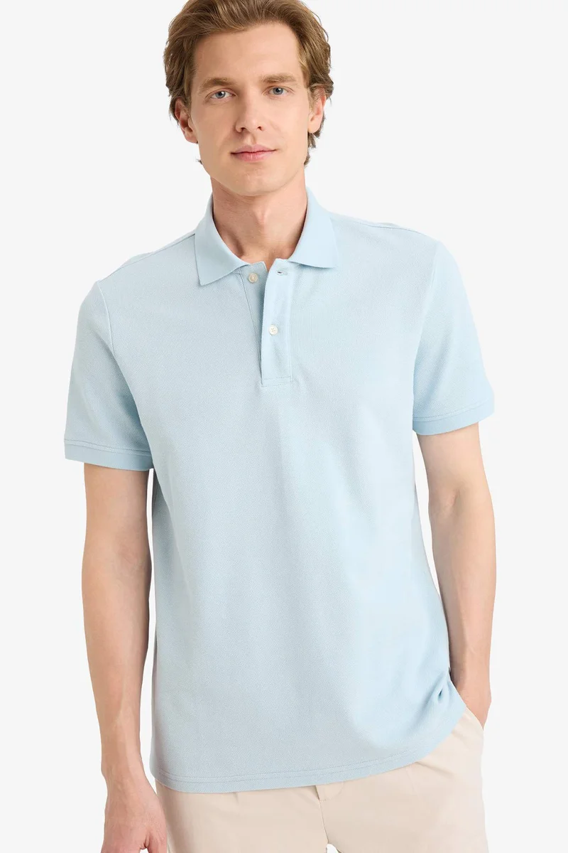 DeFacto Regular Fit Polo Collar Pique Short Sleeve Polo T-Shirt
