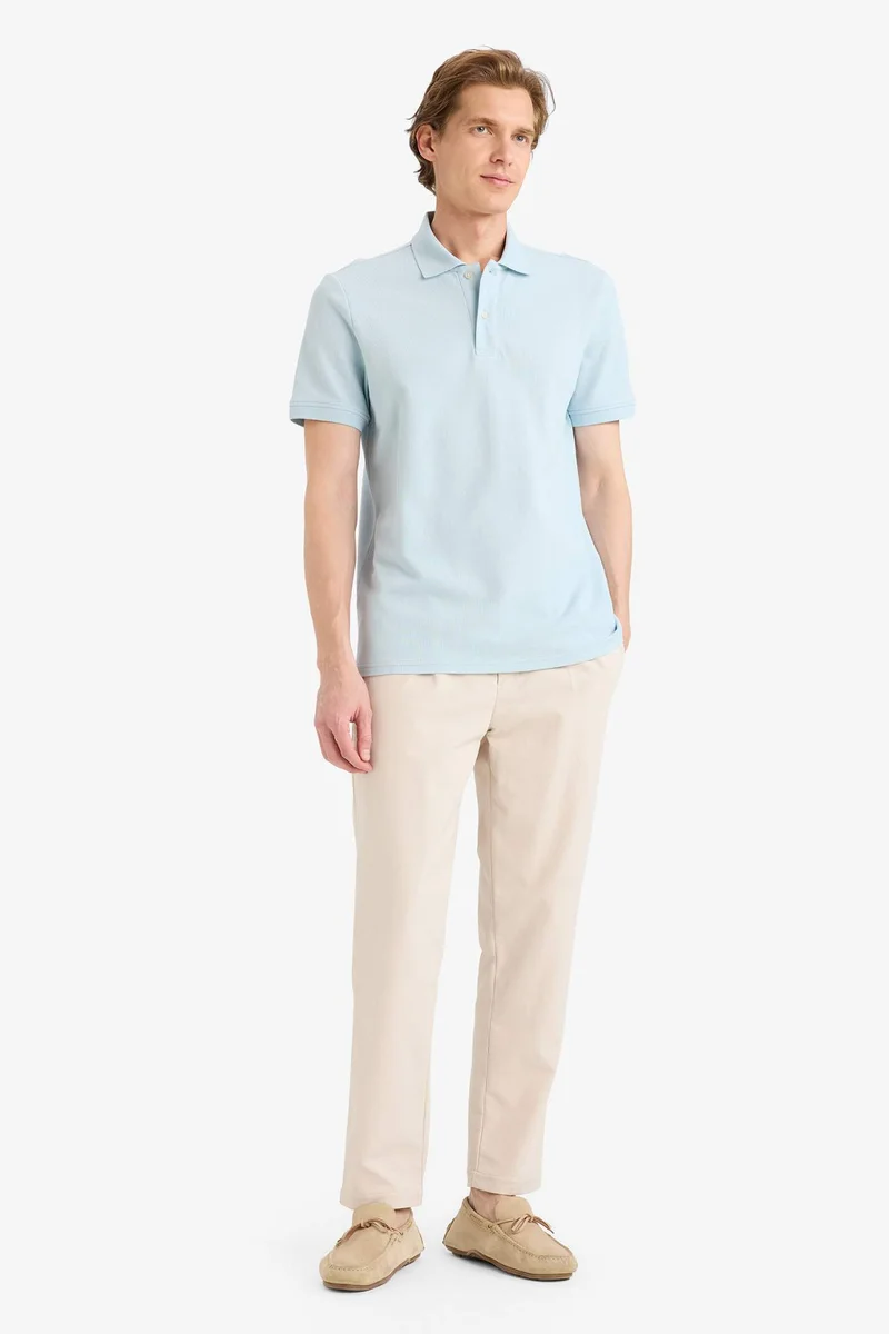 DeFacto Regular Fit Polo Collar Pique Short Sleeve Polo T-Shirt
