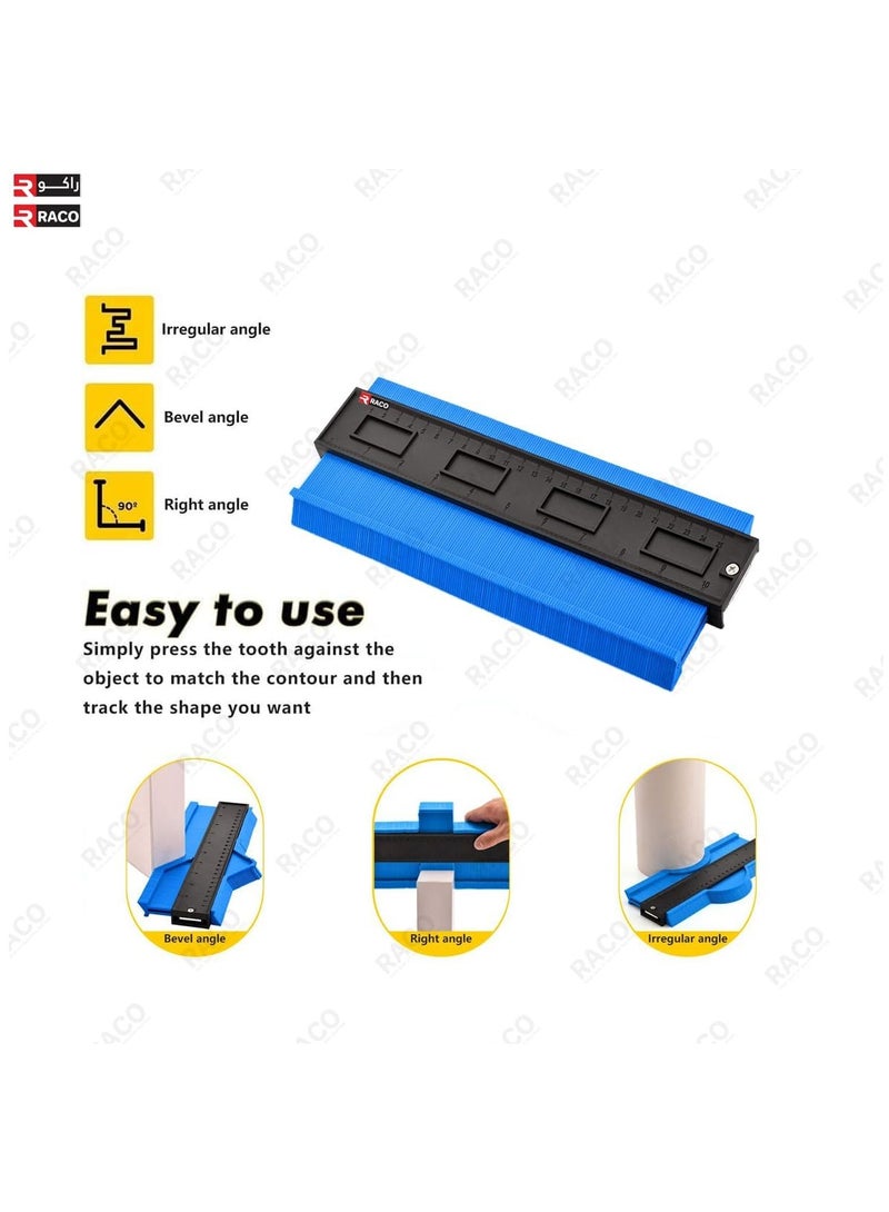 RACO Contour Gauge 10 Inch Profile Tool for Measuring | Irregular Shape Duplicator Outline Tools for Measuring, Marking, Duplicating and Installing | Plastic Shape Measuring Tool (Blue) - Image 4
