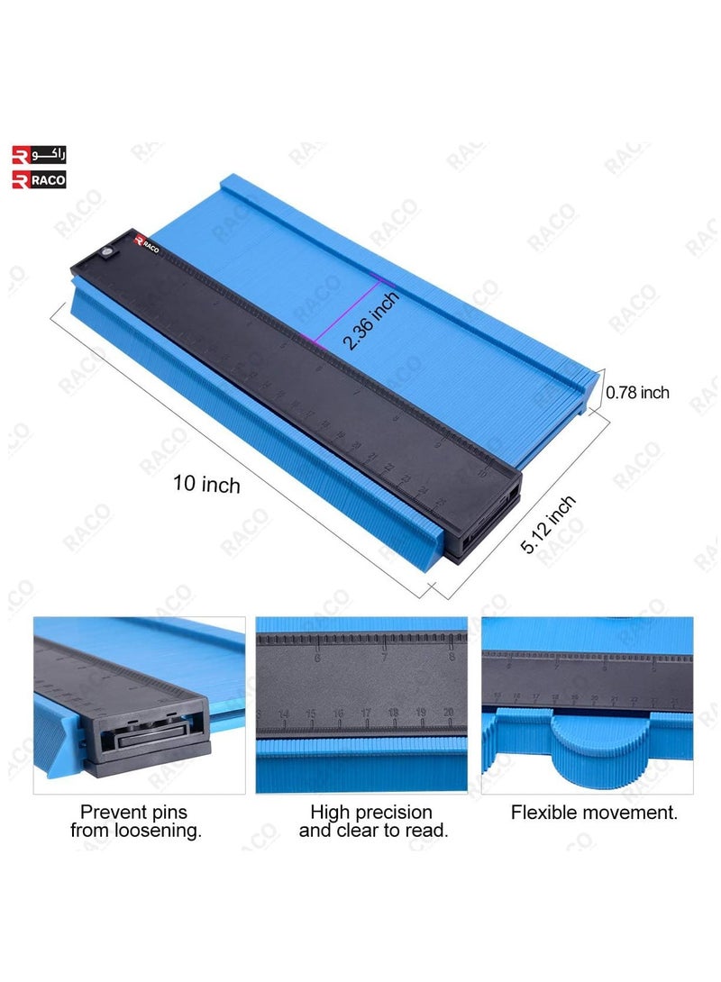 RACO Contour Gauge 10 Inch Profile Tool for Measuring | Irregular Shape Duplicator Outline Tools for Measuring, Marking, Duplicating and Installing | Plastic Shape Measuring Tool (Blue) - Image 3