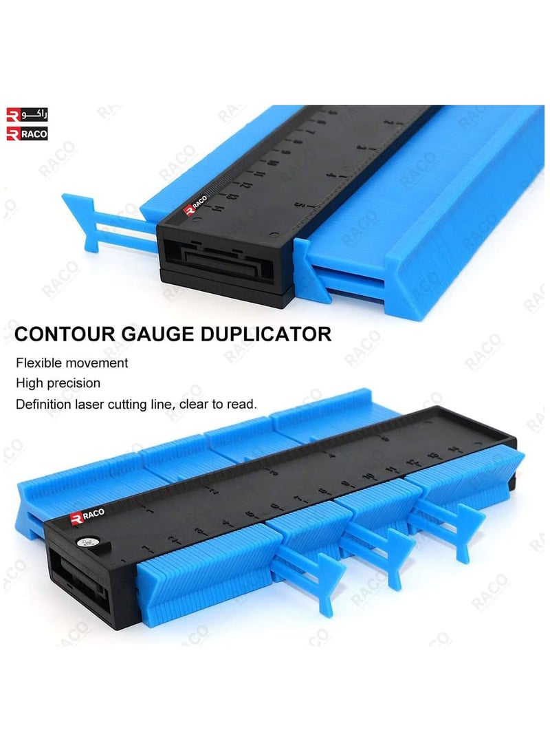 RACO Contour Gauge 10 Inch Profile Tool for Measuring | Irregular Shape Duplicator Outline Tools for Measuring, Marking, Duplicating and Installing | Plastic Shape Measuring Tool (Blue) - Image 2