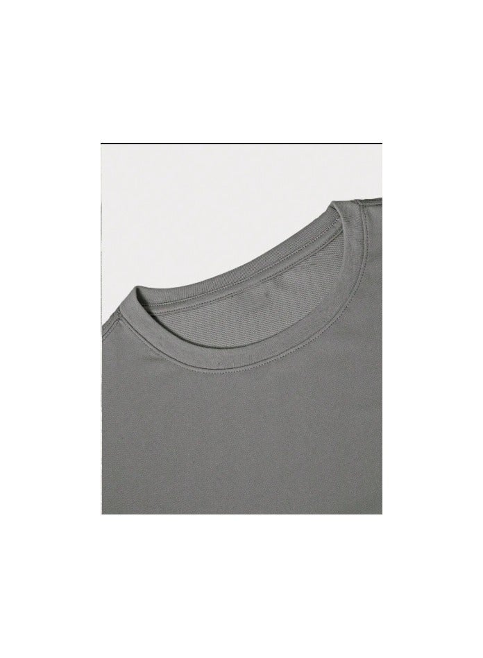 Shein TrendsManfinity EMRG Men's Crew Neck Printed Casual Short Sleeve T-Shirt, Summer, Olive Green Graphic Tee Men - Image 4