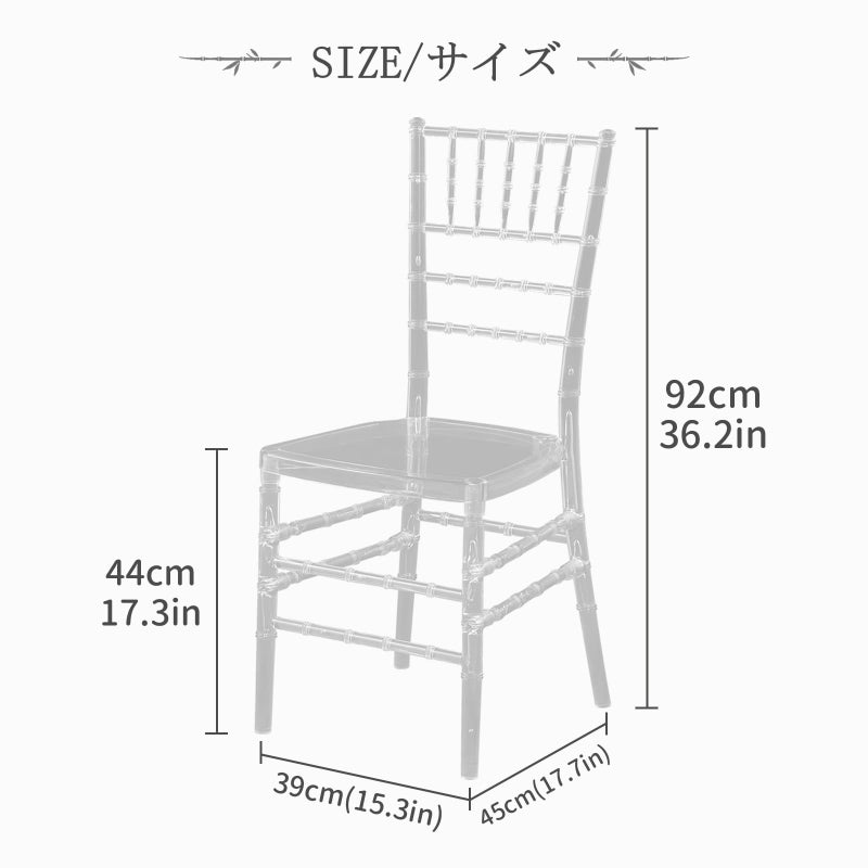 BOOSDEN Clear Chiavari Chairs, Transparent Acrylic Plastic Chair, Accent Armless Dining Chairs, Sturdy Chiavari Chair for Kitchen, Party, Event, Wedding, Banquet, Rental Business - Image 3