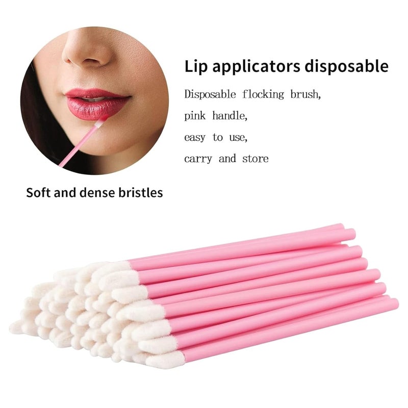 Pink Lip Wands Applicators Disposable - 500PCS Lip Brush, Lipstick Make Up Lint Free Brush Gloss Wands, Makeup Applicator Beauty Tool Kits - Image 2