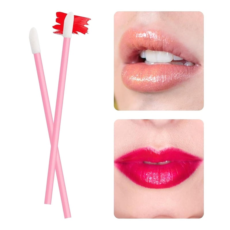 Pink Lip Wands Applicators Disposable - 500PCS Lip Brush, Lipstick Make Up Lint Free Brush Gloss Wands, Makeup Applicator Beauty Tool Kits - Image 4