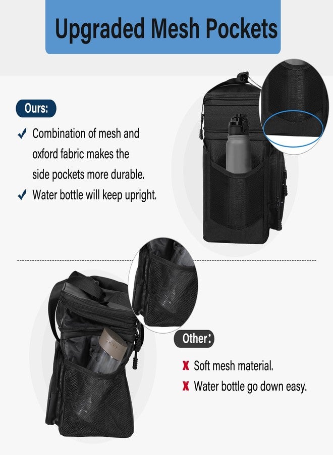 TENKIST Double Deck Large Lunch Box, Expandable Tactical Insulated Lunch Cooler Bag Heavy Duty Leakproof Lunch Pail for Men Adults Work Office Outdoor Picnic Trips,16L,Black - Image 3