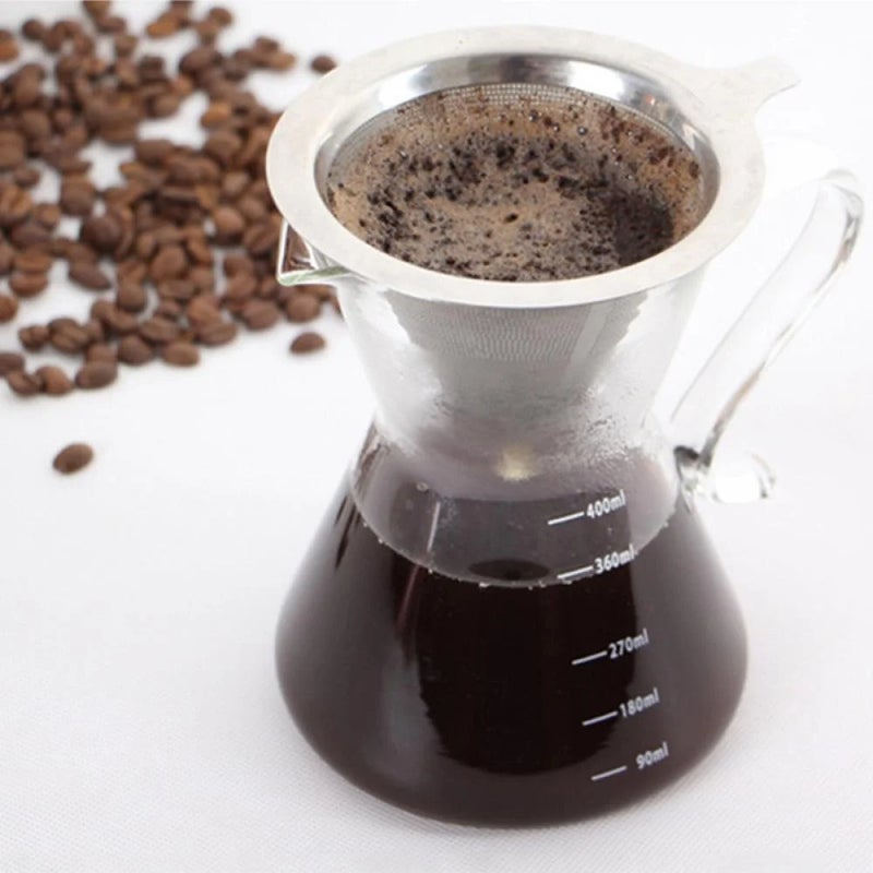 Stainless Steel Reusable Coffee Dripper, Dual Size Metal Filter - Image 2