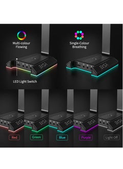 EKSA W1 Gaming Headset Stand with 7.1 Surround Sound RGB Light USB and 3.5mm Port  - Image 3