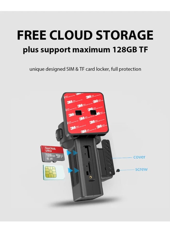 كروني جهاز كروني JC181 4G LTE ثنائي الكاميرا لتتبع المركبات عبر نظام تحديد المواقع العالمي (GPS) مع فيديو مباشر وإدارة الأسطول للشاحنات التجارية الخفيفة والشاحنات. - Image 5