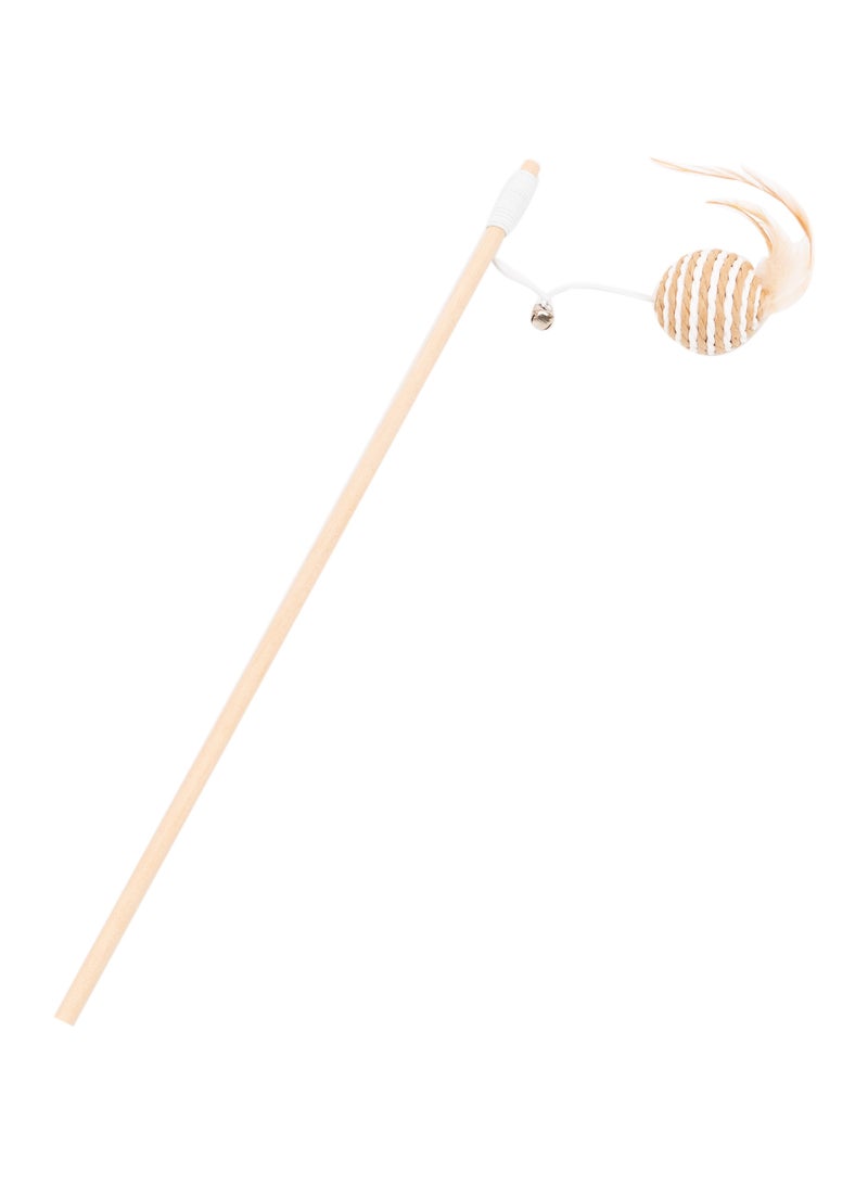 بي إل PL - عصا خشبية للقطط - كرة سيزال (بني/أبيض) - Image 2