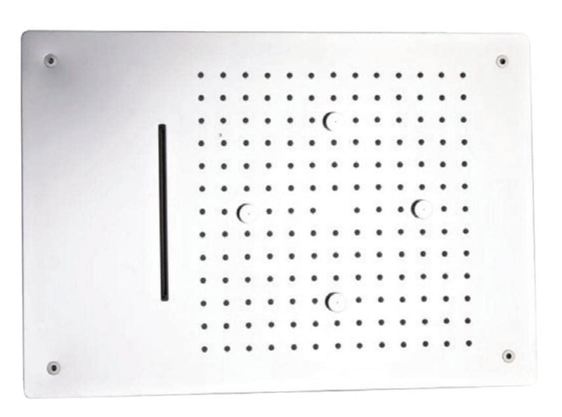 OBLONG OBOLONG Ceiling Mounted Overhead Shower Head For Bathroom 3 Flow Rain Shower Square Overhead Shower Without Arm 48 x 33 x 5 cm Chrome - Image 1