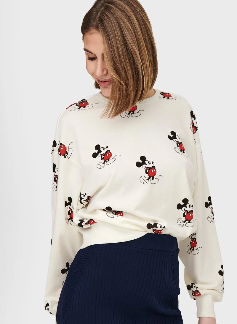 ONLY Crew Neck Graphic Sweatshirt