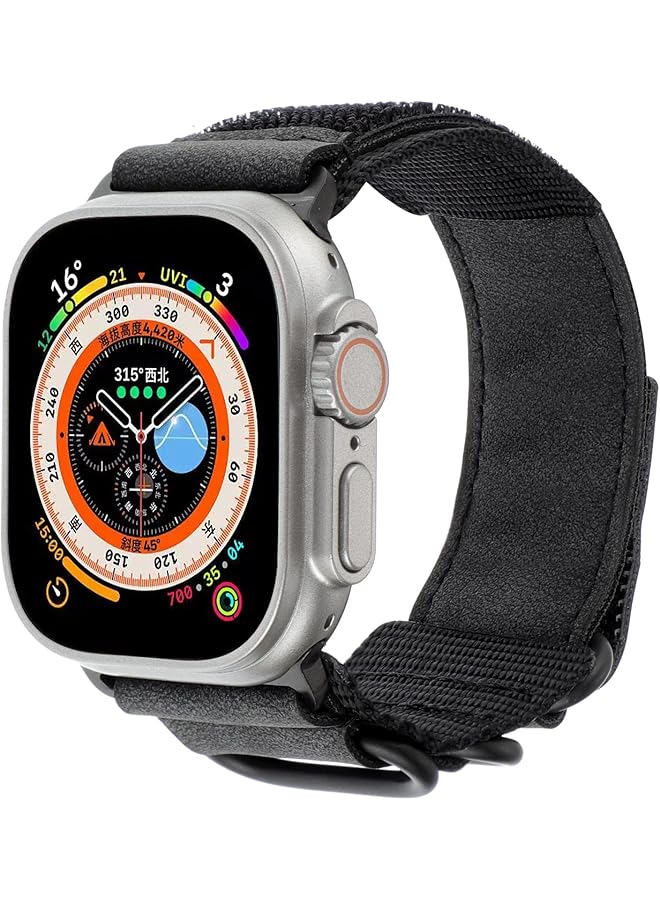 Dado Stylish Nylon Strap Compatible With Watch Series 10 Ultra 2 9 8 Ultra 8 7 6 Se Sport Design With Metal Rings For Iwatch 49Mm 45Mm 44Mm 42Mm - Image 2