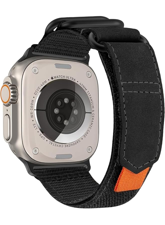 Dado Stylish Nylon Strap Compatible With Watch Series 10 Ultra 2 9 8 Ultra 8 7 6 Se Sport Design With Metal Rings For Iwatch 49Mm 45Mm 44Mm 42Mm - Image 1