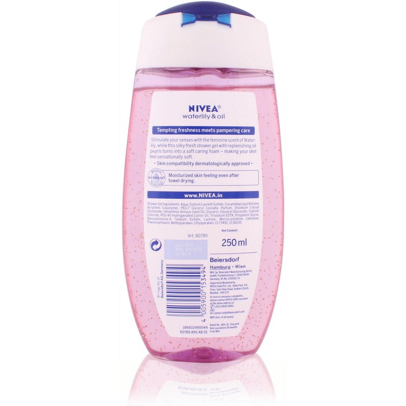 Nivea Shower Gel - Waterlily & Oil, 250ml Bottle - Image 2