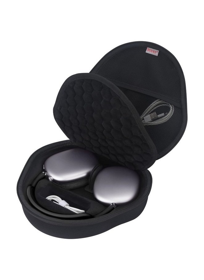 bovke BOVKE Hard Carrying Case with Sleep Mode for Apple AirPods Max Wireless Over-Ear Headphones, AirPods Max Protective Portable Storage Bag with Mesh Pocket for Headphone Accessories, Black  - Image 1