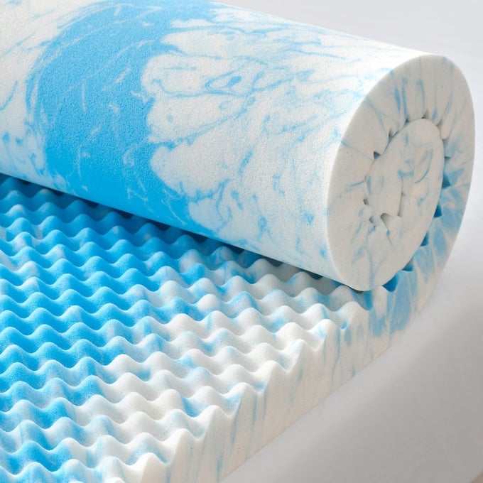 2 INCH EGG CRATE MEMORY FOAM MATTRESS TOPPER FULL SIZE SOFT MATTRESS PAD FOR BACK PAIN RELIEF BED TOPPER CERTIPURUS CERTIFIED BLUE