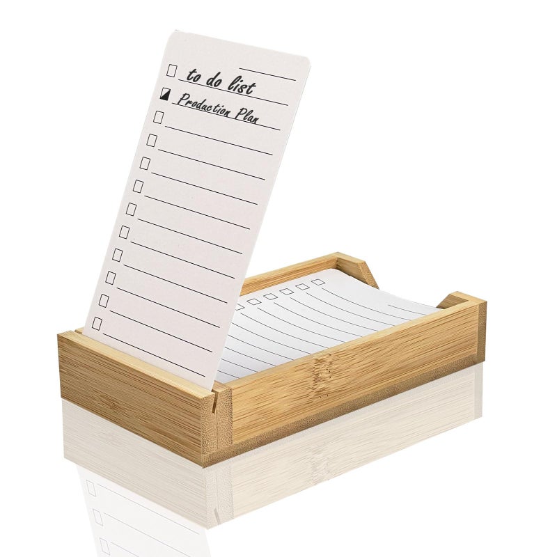AAiphuwew Daily To Do List Planner, Daily ToDo Checklist Cards and Bamboo Stand, 50 To Do Cards, Productivity System Planners Notebook for Work Office Accessories - Image 1
