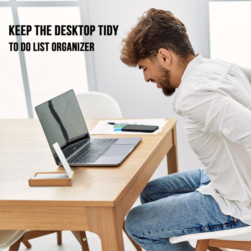 AAiphuwew Daily To Do List Planner, Daily ToDo Checklist Cards and Bamboo Stand, 50 To Do Cards, Productivity System Planners Notebook for Work Office Accessories - Image 4