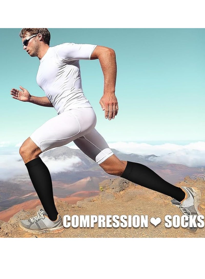 VIUAUAX 3 piece Medical Compression Socks-Compression Socks For Women and Men Circulation Relief for Calf and Sole Fatigue, Best Support for Nurses, Running, Hiking and Recovery Black  Grey  White L/XL  - Image 4
