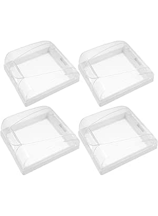 4Pcs White Plastic Waterproof Bathroom Outlet Cover Switch Guard Protection Box - Image 1