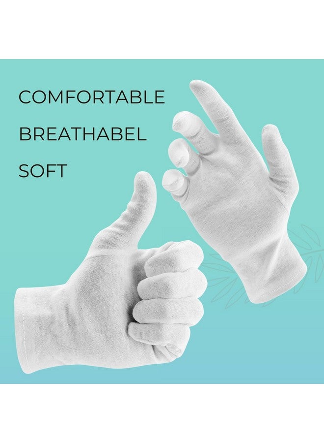 ANSMIO 2 Pairs Cotton Gloves, White Gloves For Dry Hands, Cotton Gloves For Sleeping, Moisturizing Night Gloves, White Gloves 100% Cotton, Size L (2 Pairs) - Image 4