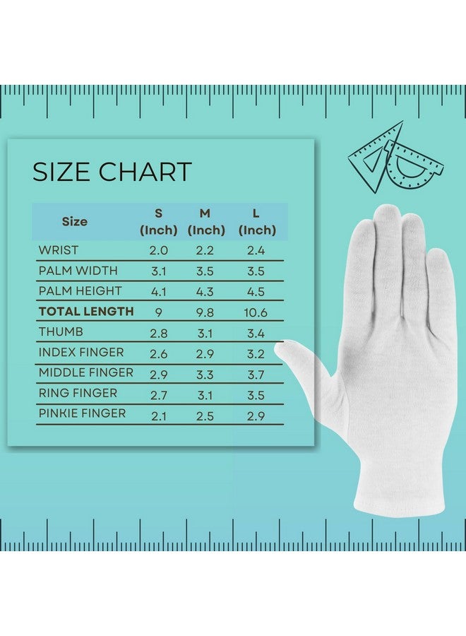 ANSMIO 2 Pairs Cotton Gloves, White Gloves For Dry Hands, Cotton Gloves For Sleeping, Moisturizing Night Gloves, White Gloves 100% Cotton, Size L (2 Pairs) - Image 5