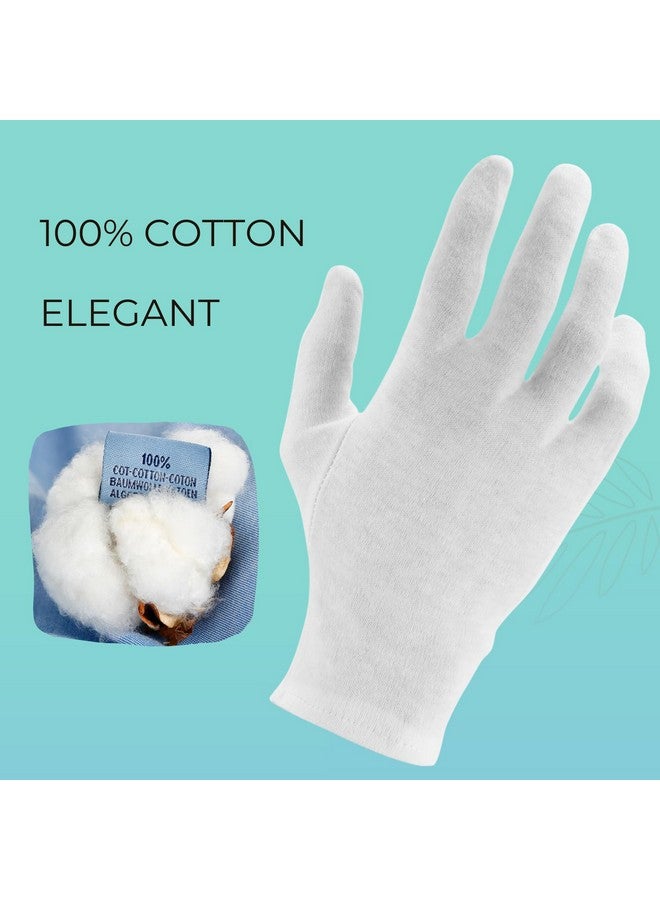 ANSMIO 2 Pairs Cotton Gloves, White Gloves For Dry Hands, Cotton Gloves For Sleeping, Moisturizing Night Gloves, White Gloves 100% Cotton, Size L (2 Pairs) - Image 3