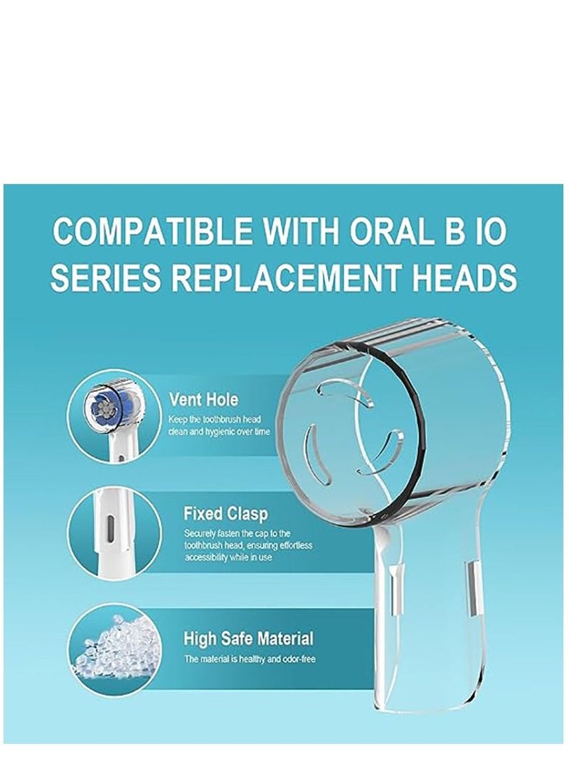 KASTWAVE 6 Pack Toothbrush Dustproof Cover Compatible with Ultimate Clean Gentle Care Replacment Heads and iO Series 3 4 5 6 7 7G 8 9 Electric Toothbrush, (Transparent+Rose) - Image 3