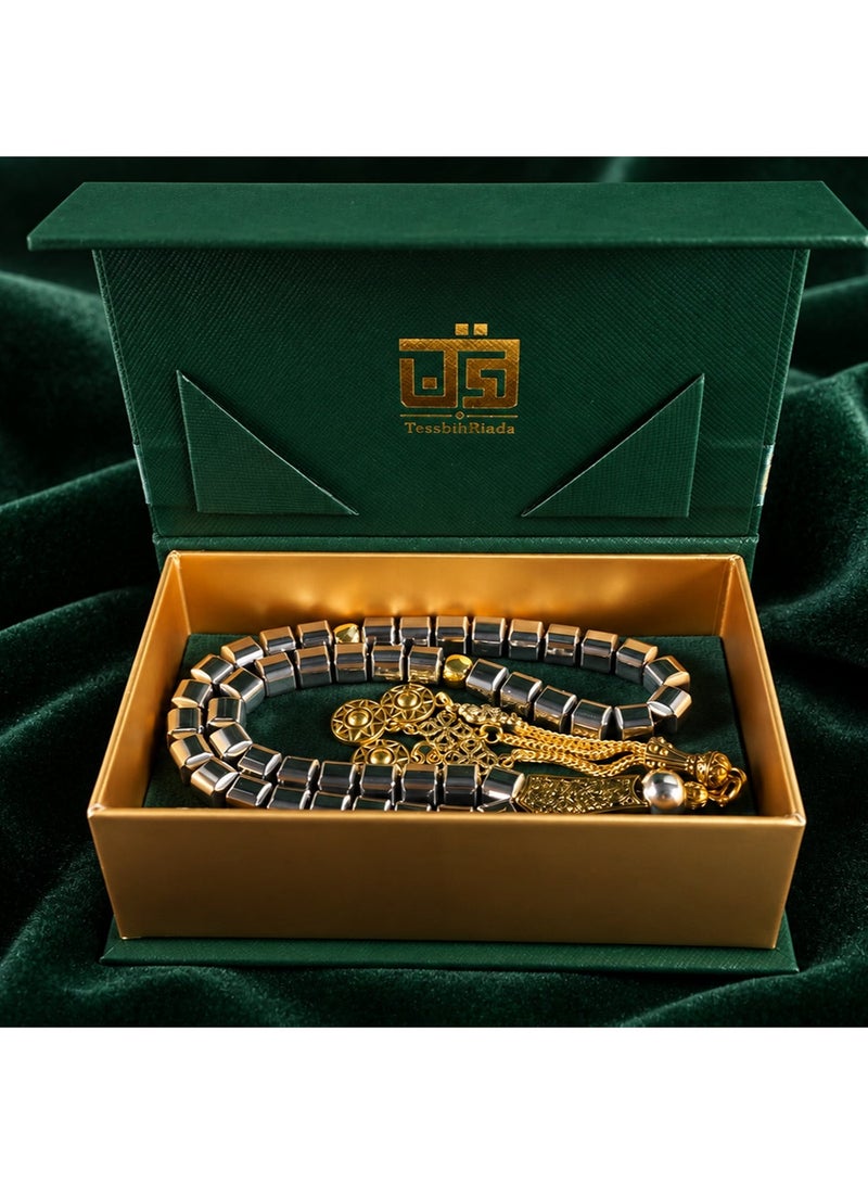 TranquilBeads 45 Beads Hematite Tasbih Prayer Beads with Gift Box, Premium Islamic Misbaha for Men, Elegant Dhikr Beads for Ramadan, Eid, Hajj, Umrah and Special Gifts - Image 2
