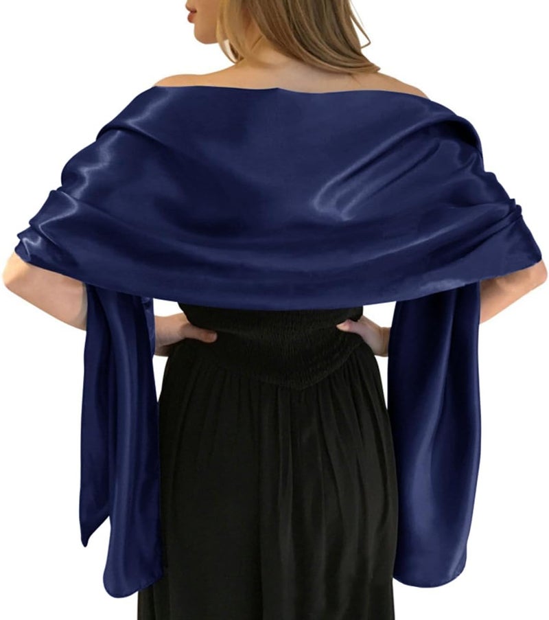 MLMW Shawls and Wraps for Evening Dresses Satin Shawl Wraps for Women Extra Long Wedding Shawls for Bridal Party - Image 1