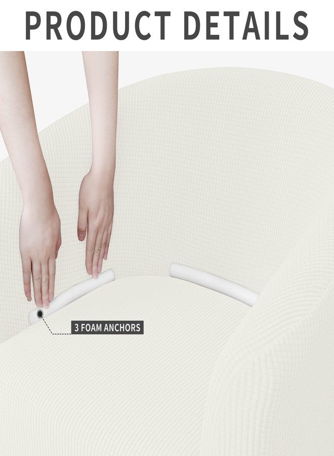 Easy-Going Stretch Club Armchair Slipcover 1 Piece Barrel Tub Sofa Cover Furniture Protector Jacquard Couch Cover Cream - Image 3