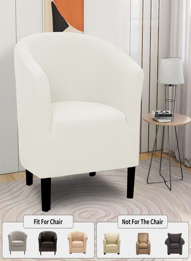 Easy-Going Stretch Club Armchair Slipcover 1 Piece Barrel Tub Sofa Cover Furniture Protector Jacquard Couch Cover Cream - Image 2