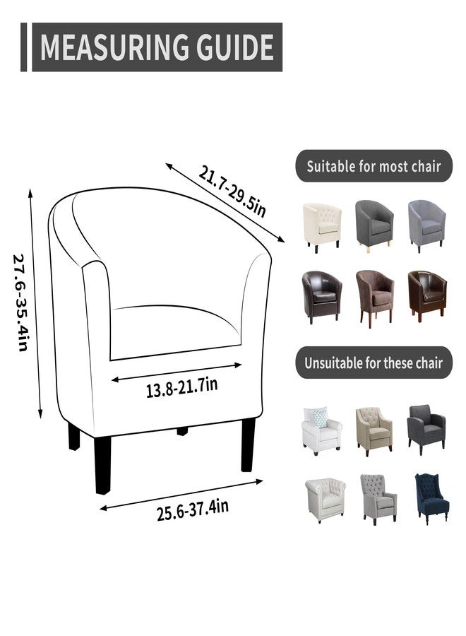 Easy-Going Stretch Club Armchair Slipcover 1 Piece Barrel Tub Sofa Cover Furniture Protector Jacquard Couch Cover Cream - Image 5