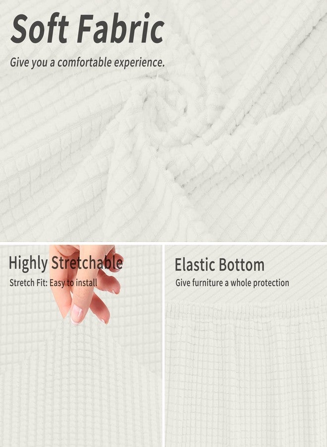 Easy-Going Stretch Club Armchair Slipcover 1 Piece Barrel Tub Sofa Cover Furniture Protector Jacquard Couch Cover Cream - Image 4