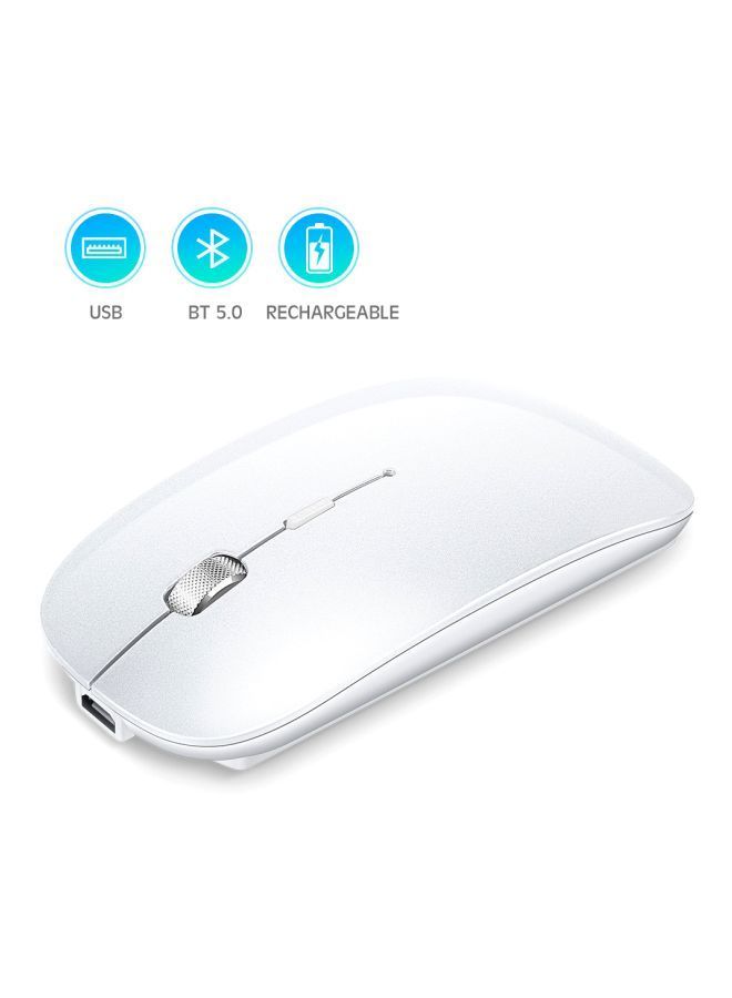 NIBEMINENT Wireless Dual Mode Mouse White/Grey  - Image 2
