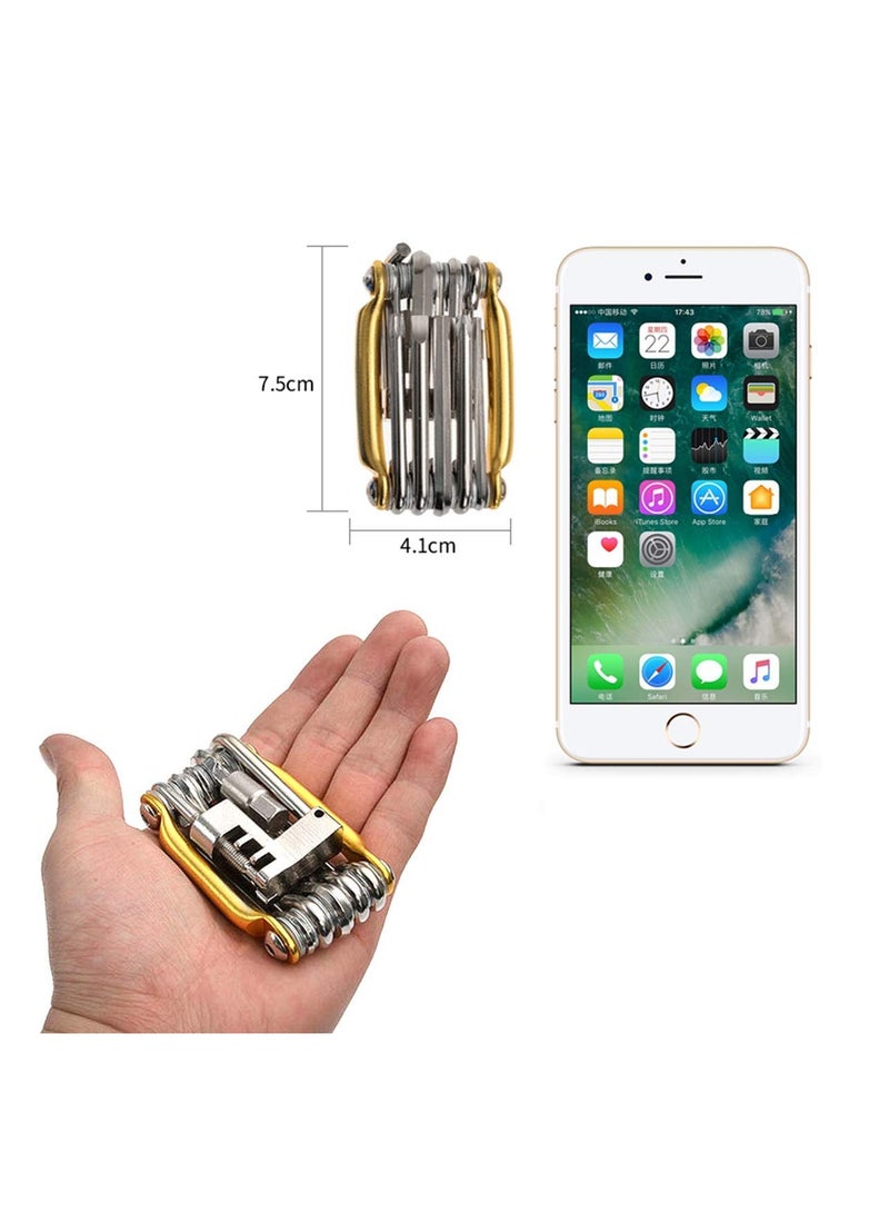 11 in 1 Bicycle Multi-Tool, Heavy Duty, Compact Pocket Sized, Lightweight, Portable Bicycle Essentials, Mountain Bike Repair Tool Kit - Image 4