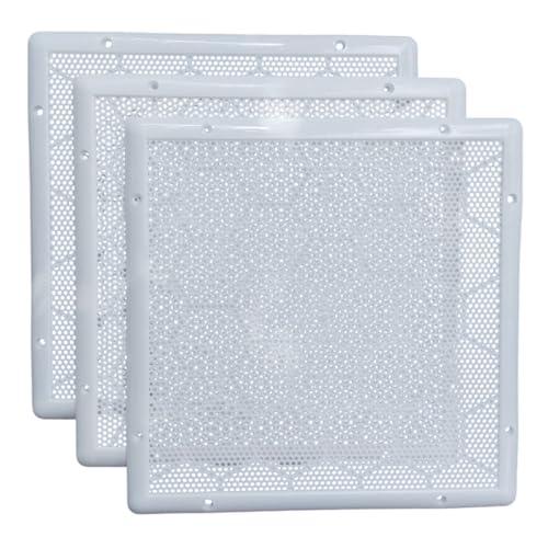 LJL Traders Square Air Vent Cover, Wall Exhaust Fan Grill, Mosquito Net Dust Controller, 12 Inch Square (30.5 cm) White -4 Piece - Image 1