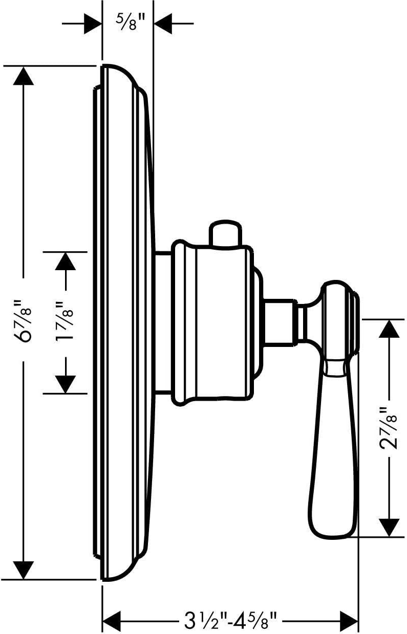 AXOR Montreux Classic Timeless Auto Temperature Control 1Handle 7inch Wide Thermostatic Shower Trim for Roughin Valve in Polished Nickel 16824831 - Image 2