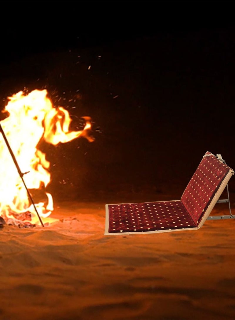 QUTOOB Traditional Arabic Foldable Floor Seating Chair With Adjustable Backrest, Perfect For Trips, Camping, Picnics, Gatherings, And Outdoor Enjoyment - Portable and Comfortable Camping Chair - Image 4