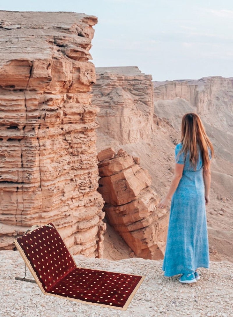 QUTOOB Traditional Arabic Foldable Floor Seating Chair With Adjustable Backrest, Perfect For Trips, Camping, Picnics, Gatherings, And Outdoor Enjoyment - Portable and Comfortable Camping Chair - Image 2