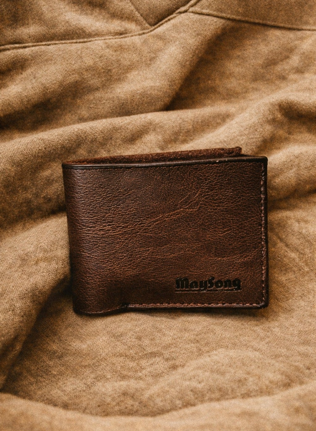 MAYSONG Genuine Leather Wallet – Dark Brown