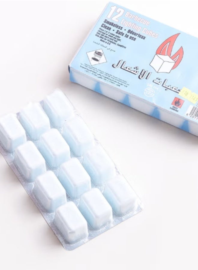 Salim مكعبات إضاءة للشواء من فير، ١٢ قطعة، أزرق، ١٩ سنتيمتر - Image 3