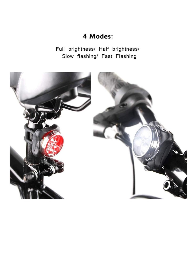 Excefore - USB Bike Light Set, Rechargeable Battery Super Bright Bicycle Light, Bike Lights Front and Back, Waterproof Rear Combinations LED Bicycle Lights Perfect for Bikes for Cycling,Outdoor - Image 1